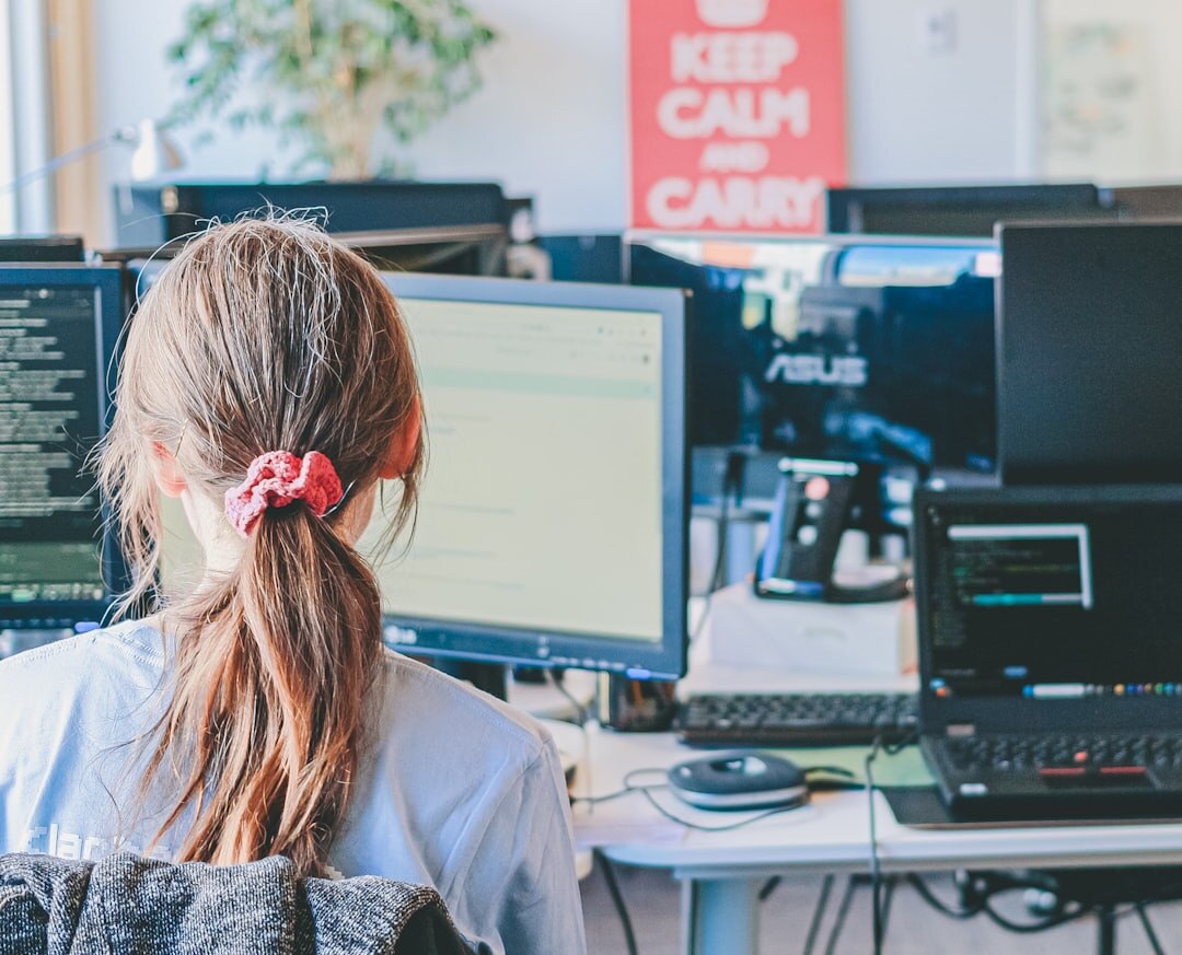 student learning coding at desk